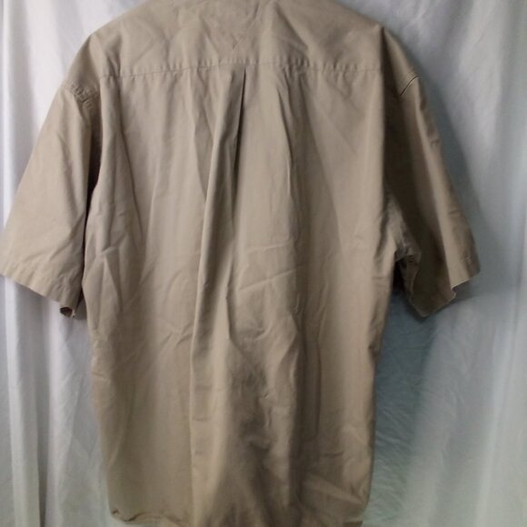 Tommy Hilfiger Shirt Men XL Button Down Short Sleeve Pocket Tan - Picture 9 of 12